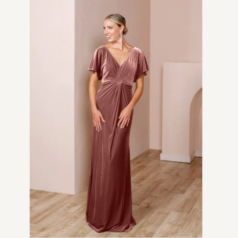 Gwen Velvet Dress in Dusty Rose - Size 8